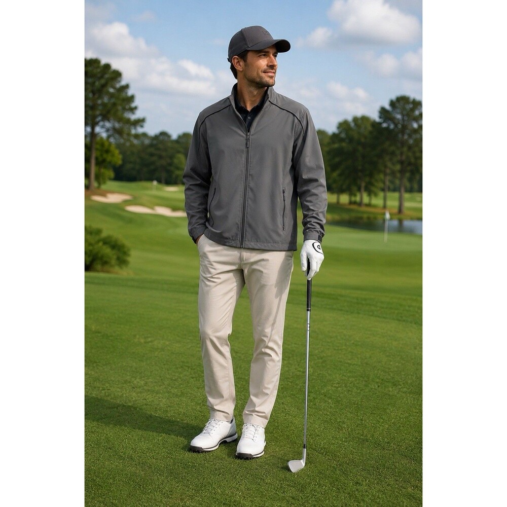 Cutter And Buck Gray Softshell Weather Resistant Full Zip Jacket men’s Large EUC